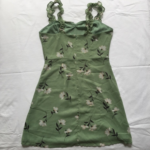 All in Favor Green Floral Print Dress - Picture 2 of 5